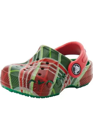 Crocs Unisex Kinder Baya Holiday Plaid Clog T Clog, Kelly Green, 27/28 EU