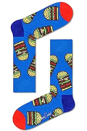 Happy Socks Unisex Burger Socken, Blue, Small/Medium