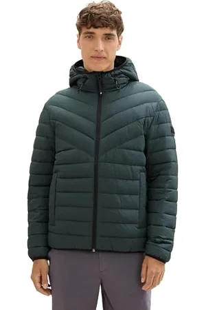 TOM TAILOR Herren 1042721 Lightweight Steppjacke mit Kapuze, 10362-Dark Gable Green, XL
