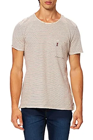 Herrlicher Herren Ronny Cotton Linen Mix T-Shirt, , M
