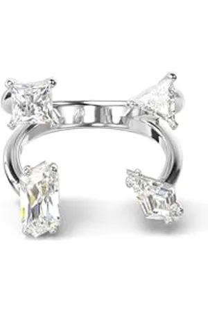 Swarovski Mesmera Offener Ring, Weißer und Rhodinierter Damenring mit Edlen Kristallen