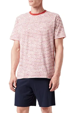 Schiesser Herren Schlafanzug kurz Pyjamaset, Terracotta, 48
