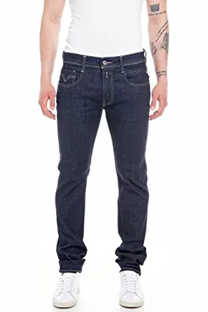 Replay Herren Jeans Anbass Slim-Fit Aged, Dark Blue 007-2 (Blau), 31W / 36L