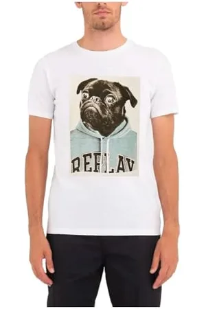 Replay Herren T-Shirt Kurzarm aus Baumwolle, (Weiß), XS