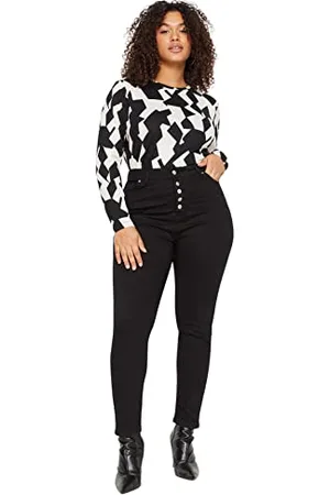 Trendyol Damen Jeans, hohe Taille, Skinny Fit, Übergröße Hose, , 70 Größen