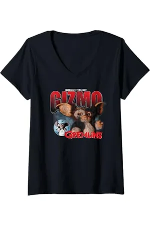 Gremlins Damen Gizmo Distressed Christmas T-Shirt mit V-Ausschnitt