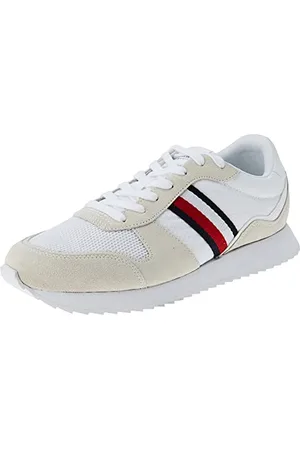 Tommy Hilfiger Herren Runner Sneaker Runner Evo Mix Sportschuhe, (White), 44