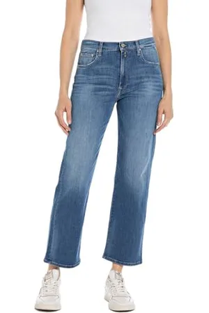 Replay Damen Jeans Reyne Straight-Fit, (Blau), 25W / 28L