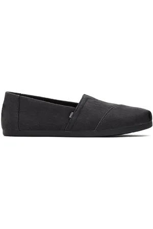 TOMS Damen Alpargata Flacher Slipper, Schwarzer Used-Twill, 38.5 EU