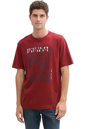 TOM TAILOR Herren Basic T-Shirt aus Baumwolle mit Print, , XL