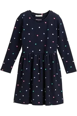TOM TAILOR Kinder RIPP T-Shirt mit Muster, Navy Multicolor Heart Print, 128/134