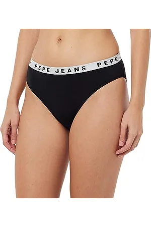 Pepe Jeans Damen Bikinihose mit Logo Unterwäsche im Bikini Stil, Schwarz, L EU