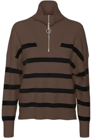 VERO MODA Vmsaba Stripe Ls Highneck Blouse Ga Noos