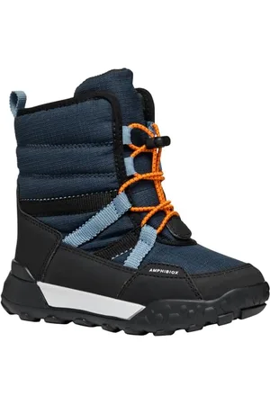 Geox J TREKKYUP Boy B ABX Snow Boot, Navy/Black, 35 EU