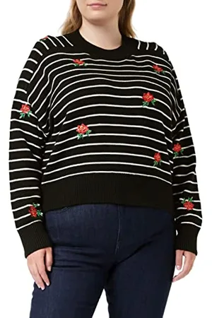 Desigual Womens JERS_Saint Tropez Pullover, Black, XL