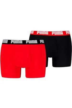 PUMA Boxer Boxershorts Men Herren Everyday Unterhose Unterwäsche 6er Pack, Farbe:Black/Red, Bekleidungsgröße:L