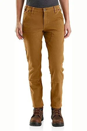 Carhartt Damen Rugged Flex® Relaxed Fit Arbeitshose aus Köper mit verstärkter Vorderseite, ® Braun, W16