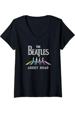 The Beatles Damen Die Beatles Abbey Road T-Shirt mit V-Ausschnitt