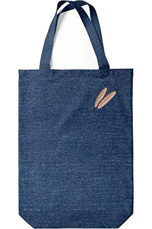 Green Fish Denim-Tragetasche, bedruckt, Einkaufstasche, maschinenwaschbar, faltbar, Handtasche aus Jeans mit Griffen, 22 x 26 cm