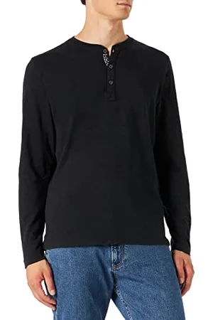 Camel Active Herren Langarm Henley-Shirt mit Knopfleiste Menswear-S