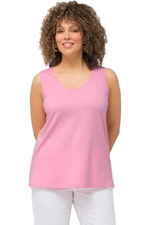 Ulla Popken Damen Feminines Top mit V-Neck T-Shirt, , 42-44