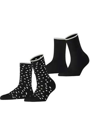 ESPRIT Damen Socken Sketched Dot Multipack W So Baumwolle gemustert 2 Paar, , 35-38