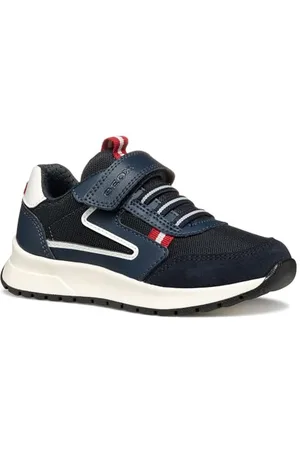 Geox J BRIEZEE Boy A Sneaker, Navy/Dk Red, 33 EU
