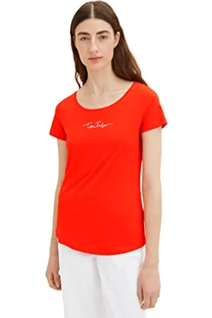 TOM TAILOR Damen 1036192 Basic T-Shirt mit Schriftzug, , XL