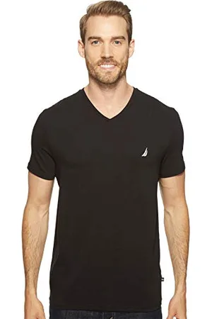 Nautica Herren Short Sleeve Solid Slim Fit V-Neck T-Shirt, , Groß