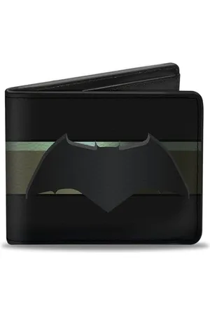 Buckle Geldbörse aus PU – Batman 2017 Icon/Stripe schwarz/Gold verblasst