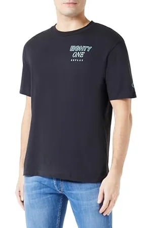 Replay Herren T-Shirt Kurzarm aus Baumwolle, (Schwarz), M