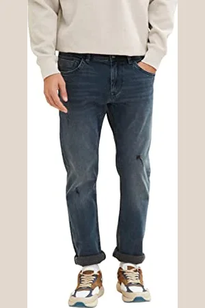 TOM TAILOR Herren 1035777 Troy Slim Jeans, 10172-Mid Stone Blue Black Denim, 34W / 32L