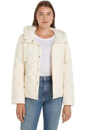 Tommy Hilfiger Damen Daunenjacke Classics Winter, Weiß (Calico), XXL