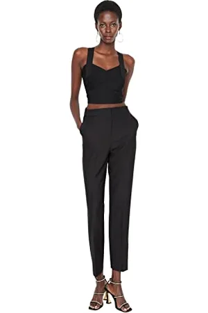Trendyol Damen Herren Hoher Bund Figurbetont Hose Pants, , 36 EU