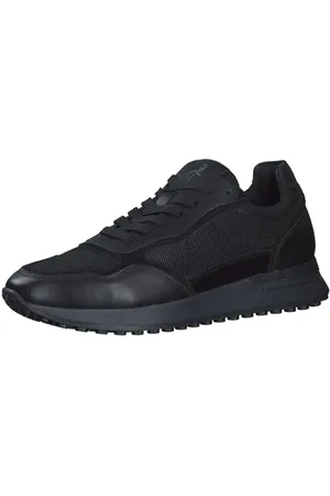 Marco Tozzi By Guido Maria Kretschmer Herren Sneaker flach aus Leder mit Dicker Sohle, Schwarz , 41 EU