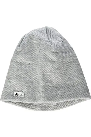 Sterntaler Mädchen Slouch-Beanie mit Karomuster und Herz-Motiven, (566),35