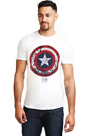 Marvel Herren Captain America Comic Schild T-Shirt, , M