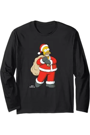 The Simpsons Holiday Christmas Homer Simpson as Santa Claus Langarmshirt