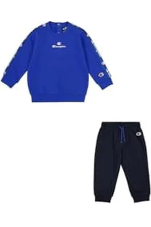 Champion Legacy Retro Sport TD (306867) – Ultralight Powerblend Fleece Crewneck Full, Deep Blue/Navy (BAI/NNY), 12 Monate (80) Kinder FW24