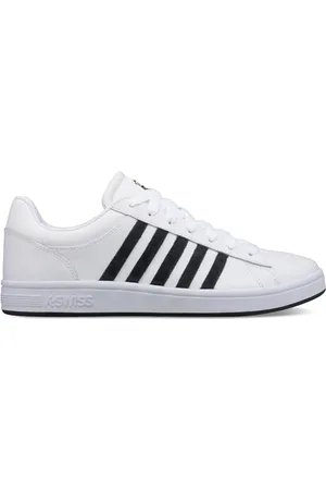 K-Swiss Herren Court Winston Sneaker, White/Black/Black, 44.5 EU