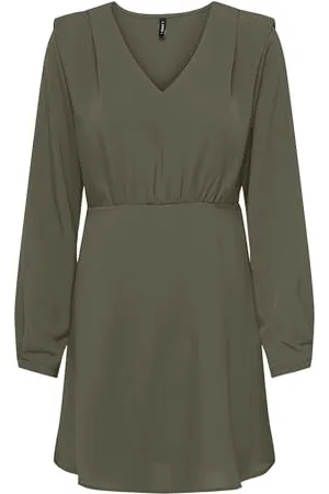 ONLY Damen Onlnova Life VIS L/S Monica Dress SOLID Kleid, , Small