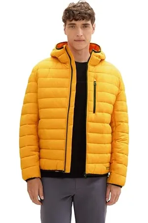 TOM TAILOR Herren 1041340 Lightweight Steppjacke mit Kapuze, 35659-Classic Orange, M