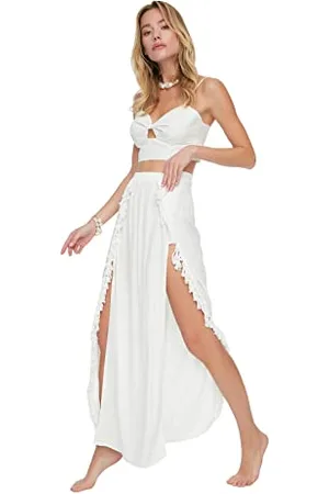 Trendyol Damen Women Beachwear Maxi Wrapover Woven Skirt Baby Rock, , 36