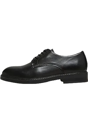 SELECTED Herren SLHBLAKE Leather Derby Shoe B NOOS Lederschuhe, Black, 40 EU