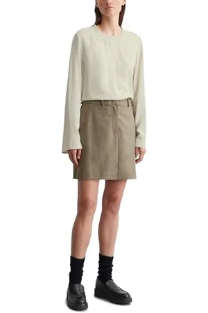Marc O’ Polo Marc OߴPolo Damen Shirtbluse aus Viskose Langarm, Cremefarben (Stony Sand), 42