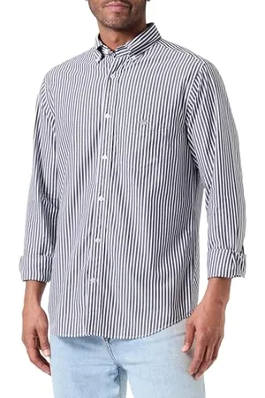 GANT Herren REG POPLIN Stripe Shirt, Black, XXL