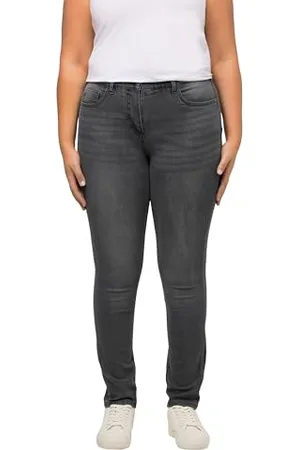 Ulla Popken Damen Skinnyjeans Sarah, Schmale 5-pocket-form, High Waist Hose, , 40W / 32L EU