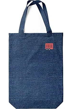 Green Fish Denim-Tragetasche, bedruckt, Einkaufstasche, maschinenwaschbar, faltbar, Handtasche aus Jeans mit Griffen, 22 x 26 cm