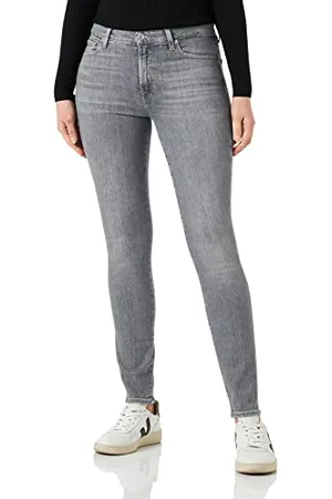 7 for all Mankind Damen Hw Skinny Slim Illusion Dynamic With Embellished Squiggle Jeans, , 26 EU