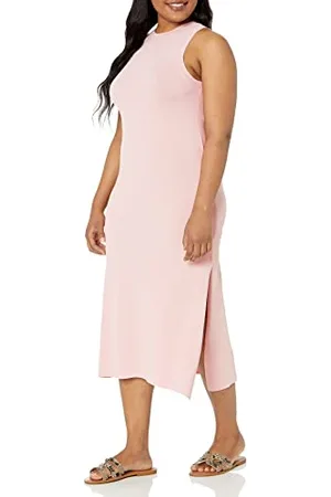 THE DROP Damen Maxikleid Gabriela, hoher Halsausschnitt, tiefer Armausschnitt, A-Linie, mit Seitenschlitz, , XXS